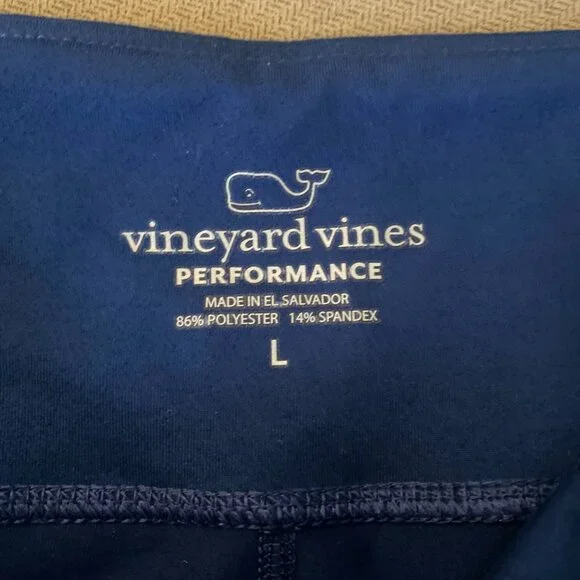 NWT Vineyard Vines Women's Deep Bay Blue Side-Stripe Perf Leggings Size L C3 - Picture 4 of 5